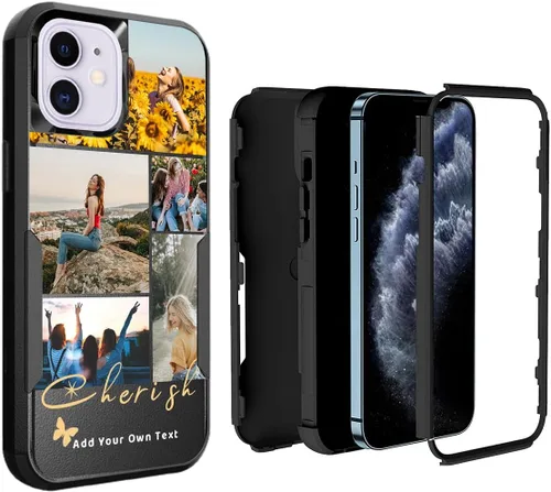 Miniatura 46 de Funda de fotos personalizada para iPhone 11 Apple Phone Plaid Collage - Imagen personalizada para hacer fotos en 3 híbridos gruesos resistentes