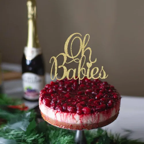 Miniatura 6 de Oh Babies - Decoración para tartas para gemelos, baby shower, revelación de género para niños y niñas, bebés de 6 meses, suministros de decoración