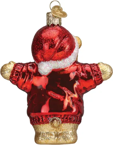 Miniatura 2 de Old World Christmas - Oso de vidrio soplado "Te quiero más", adorno para árbol de Navidad, decoración festiva hecha a mano, colección del Día de San