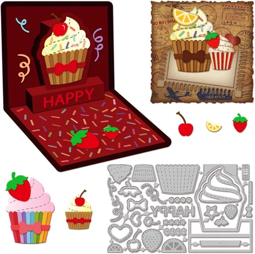 Miniatura 10 de GLOBLELAND Troqueles de corte de caja de dulces de flores para hacer tarjetas, 3D, troqueles de corte para manualidades, álbumes de recortes