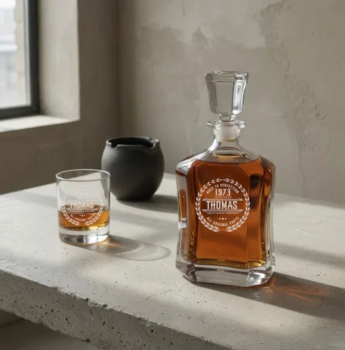 Miniatura 7 de Decantador de whisky personalizado - 4 diseños - Regalos de cumpleaños para hombres 2025, papá, esposo, él, novio - Regalos de whisky para hombres