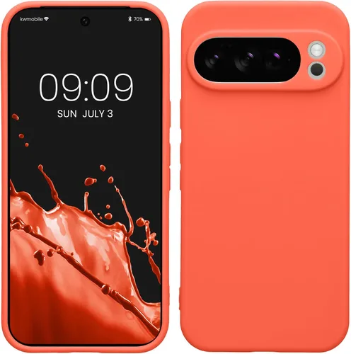 Miniatura 100 de kwmobile Funda compatible con Google Pixel 9 Pro - Funda protectora delgada de TPU para teléfono - Acabado mate suave - Negro mate