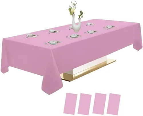 Miniatura 18 de Urby Paquete de 12 manteles rectangulares de plástico, con asientos para 4-6 personas, mantel desechable resistente y empaquetado individualmente