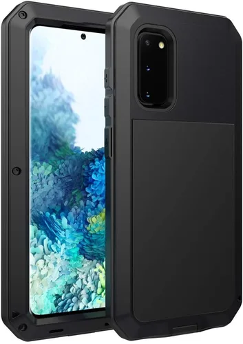 Miniatura 5 de Funda protectora de cuerpo completo para Galaxy S20, resistente a los golpes, funda de metal de aleación de aluminio con protector de pantalla Negro