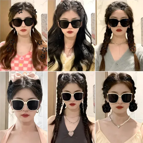 Miniatura 2 de 10 pinzas para el cabello de estrella para niñas, bonitos pasadores de metal con purpurina, accesorios antideslizantes para rave, clip de pelo Y2K