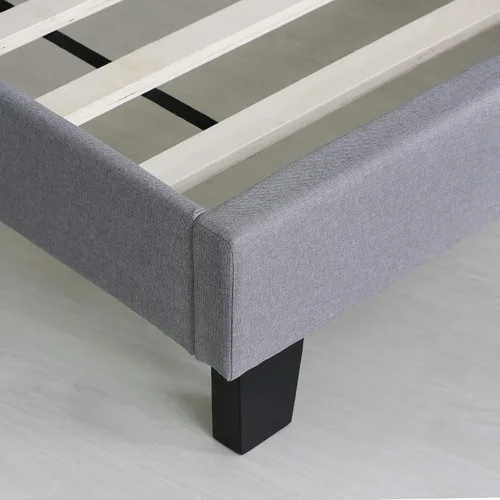 Miniatura 5 de Furinno Laval Marco de Cama Plataforma Tapizado con Botones Penachos, Individual, Glacier