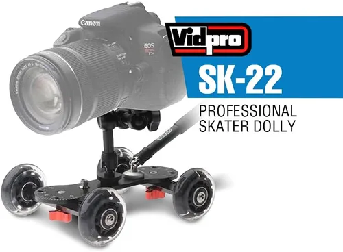 Miniatura 2 de Vidpro SK-22 Carrito Profesional para Patinaje - Deslizador Rodante para Cámaras DSLR y Videocámaras Ideal para Tomas a Bajo Nivel y Paneo