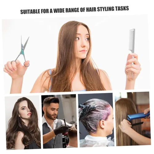 Miniatura 3 de STOBAZA Juego de 5 peines para separar el cabello con cola de rata para seccionar con precisión, peines para peinar el cabello, herramientas