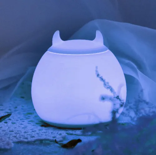 Miniatura 3 de Luz nocturna LED de silicona portátil de dibujos animados para niños, recargable por USB, luz blanca cálida/cálida, luz cambiable, bonita lámpara