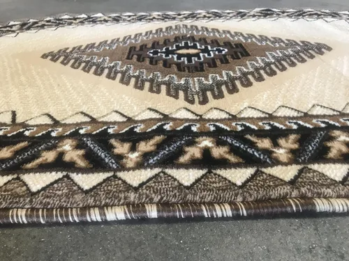 Miniatura 3 de Kingdom South West - Alfombra ovalada de nativos americanos, diseño bereber beige, D143 (3 pies x 4 pies 7 pulgadas, ovalada)
