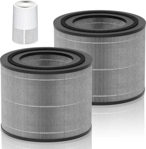 AC2224A - Filtro de repuesto compatible con purificador de aire Amazon Basics AC2224A, sistema de filtración 3 en 1, filtro HEPA con carbón