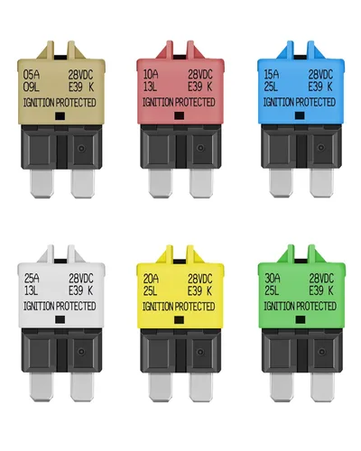 LENKRAD Fusible reiniciable automotriz 5A, 10A, 15A, 20A, 25A, 30A, ATC, ATO, surtido de fusibles de reinicio manual para automóvil, disyuntor de