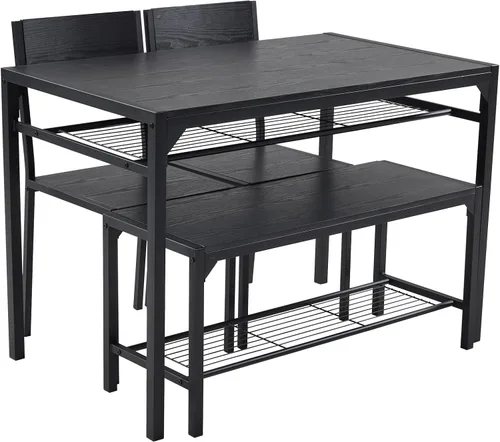 Miniatura 2 de Karl home Juego de mesa de comedor de 4 piezas para 4, juego de sillas de mesa de cocina modernas para espacios pequeños, apartamento, estante