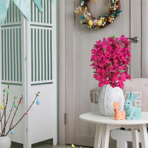 Miniatura 3 de Flores de glicina artificial para mata colgante larga, 15 tallos, para decoración y arreglo del hogar, boda, restaurante y oficina Belleza