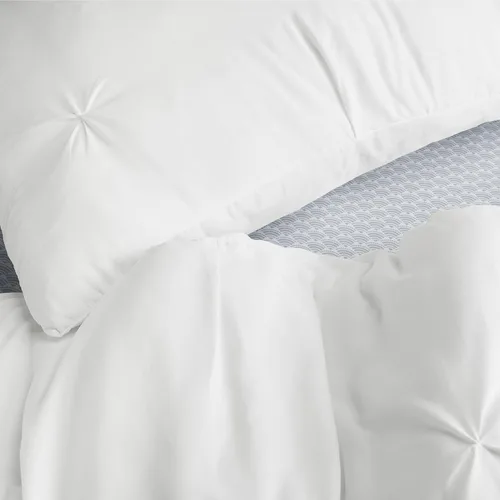 Miniatura 6 de SERTA Simply Clean - Cama plisada ligera de 5 piezas en una bolsa para todas las estaciones, tamaño individual/individual XL, azul celeste