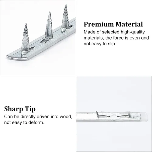 Miniatura 4 de SUPERFINDINGS 20 tiras de metal de 15.74 x 0.44 pulgadas para sofá con barra de hierro para uñas, colmillos galvanizados plateados, accesorios