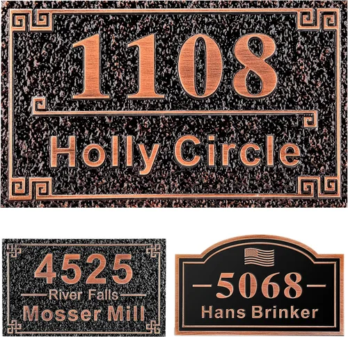 Miniatura 15 de Letrero de dirección personalizado, placa de dirección de número de casa, placa de dirección personalizada, metal o latón antiguo acrílico