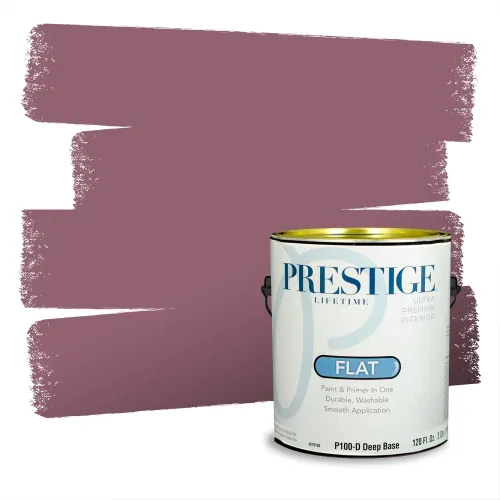 Miniatura 342 de Prestige Paints Pintura exterior e imprimación en uno, 1 galón, plano, coincidencia comparable de Valspar* Amber Rose*