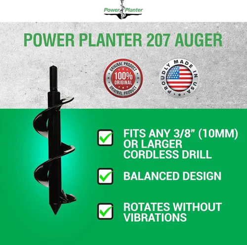 Miniatura 2 de Power Planter Taladro para plantar flores y hierba - Broca compacta para plantar flores y tapones de césped - Herramienta de excavación de jardín