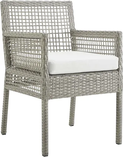 Miniatura 7 de Modway Aura Piece - Juego de mimbre para exteriores, gris gris