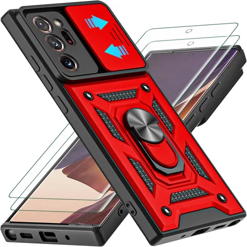 Miniatura 10 de Funda para Galaxy Note 20 Ultra, con protector de pantalla de TPU flexible autorreparable [2 unidades] y cubierta de cámara deslizante, soporte