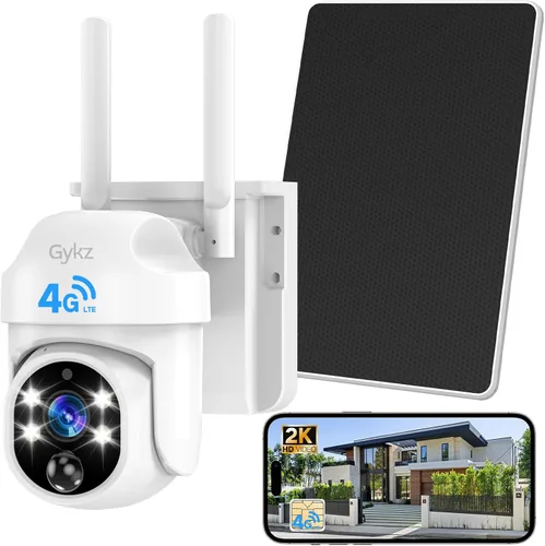 Cámara de seguridad solar celular 4G LTE, cámara de seguridad celular inalámbrica con energía solar para exteriores con tarjeta SIM incorporada,