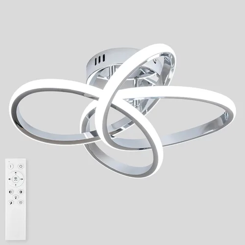 Miniatura 11 de Lámpara de techo moderna, lámpara de techo regulable LED de 36 W con control remoto, cambio de temperatura de color, pequeña lámpara de araña dorada