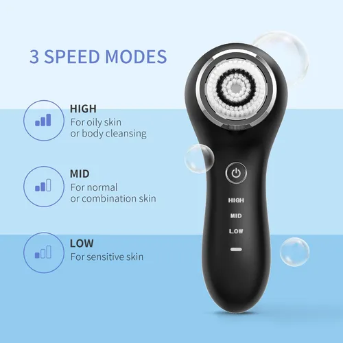 Miniatura 5 de COSBEAUTY Cepillo de limpieza facial sónico, exfoliante suave, cepillo de limpieza profunda, limpiador facial eléctrico con 5 cabezales de cepillo