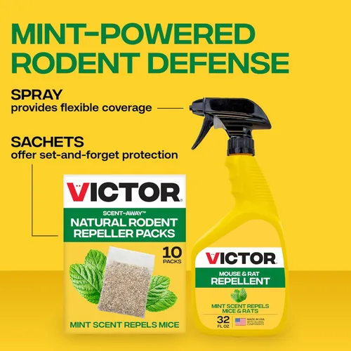 Miniatura 7 de Victor M805 Scent-Away Repelente Natural de Roedores – Repelente de ratones y ratas con aceite de menta – 5 sobres repelentes de roedores de alta