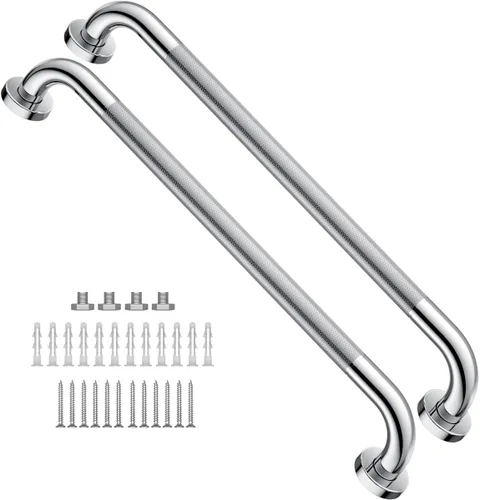 Miniatura 37 de Barra de agarre antideslizante de 12 pulgadas para ducha, Munzong, barra de baño de acero inoxidable, barra de equilibrio de baño satinada