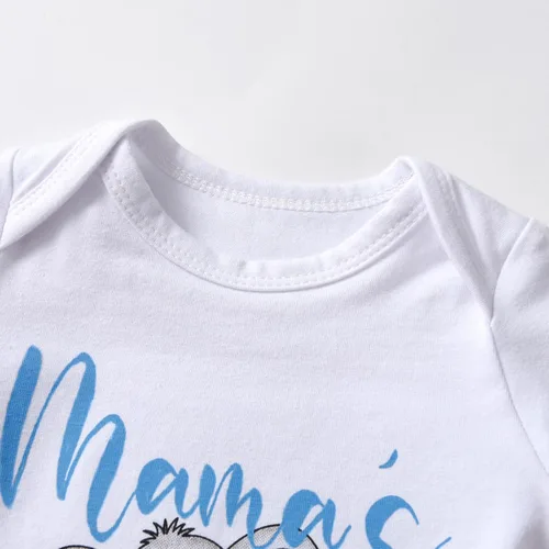 Miniatura 37 de Conjunto de 3 piezas de ropa de bebé recién nacido con estampado de manga larga + pantalones + sombrero