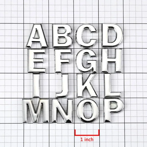 Miniatura 3 de DNA Motoring EM-L-Letter-W-SL Calcomanía Emblema Insignia Adhesivo de Metal con Letra Plateada para Auto Carro Camión Motocicleta Logo - W