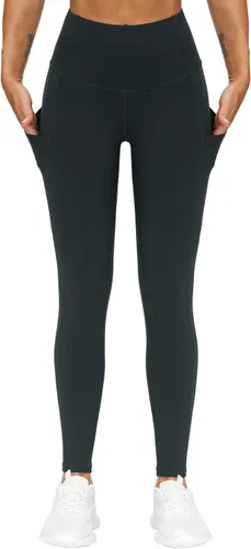 Miniatura 2 de THE GYM PEOPLE - Pantalones deportivos gruesos de tiro alto, con bolsillos y control de abdomen, leggings para entrenar, correr, hacer yoga