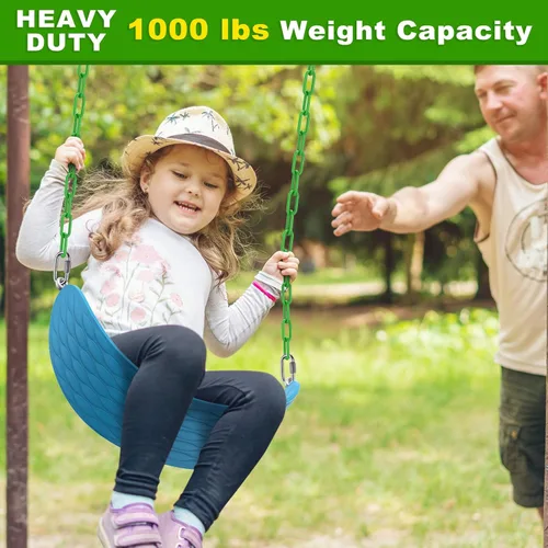 Miniatura 2 de 2 cadenas de columpio de 100 pulgadas con mosquetones, capacidad de 1000 libras, cadenas colgantes recubiertas resistentes, cadenas colgantes