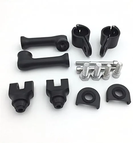 Miniatura 2 de XKMT-Kit de montaje de clavijas de carretera ajustables en ángulo largo negro compatible con bicicleta con tubo de marco de protector de motor