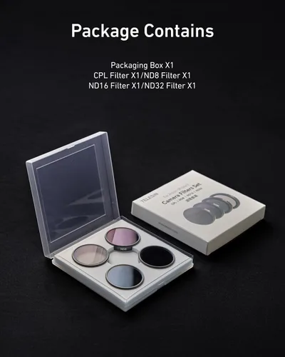 Miniatura 6 de TELESIN Kit de filtro de lente para DJI Osmo Action 3 Action 4 Action 5 Pro, 4 unidades CPL polarizantes ND8 ND16 ND32 densidad neutra HD Ultra Thin