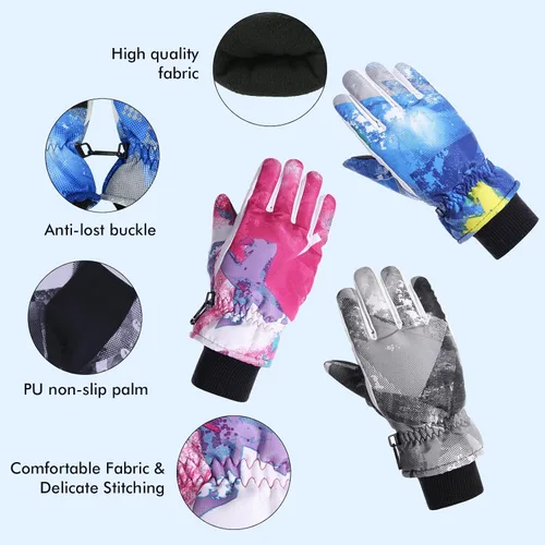 Miniatura 2 de EVBEA Guantes de nieve para hombre y mujer, impermeables, cálidos, térmicos, para esquí, snowboard