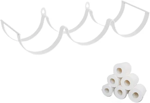STOBAZA Soporte de papel higiénico en forma de onda, soporte de pared, estante de pañuelos de 14.76 x 4.33 x 2.95 pulgadas, organizador de baño,