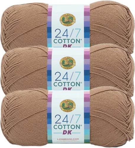 Miniatura 11 de Lion Brand Yarn Estampados DK de algodón 24/7, hilo para tejer, ganchillo y manualidades, azul, paquete de 1 Cotton Yarn for Knitting, Crochet