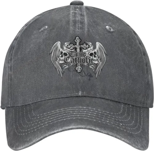 Miniatura 2 de Cowboy Hat Trendy Hats for Man and Women Djustable Four Season Outdoor Baseball Cap of Hell Skull with Angel Deep Heather