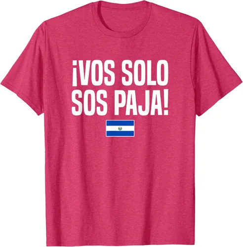 Miniatura 29 de Camiseta Vos Solo Sos Paja Salvadoran Slang Bandera de El Salvador, Negro