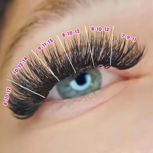 Miniatura 6 de Eyesy Lash 500 Camellia Premade Fans - 5D 0.07 Tamaño 7-9-11mm Rizo C - Extensiones de pestañas postizas naturales en abanico prefabricadas, 3