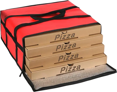Miniatura 10 de musbus Bolsas Aisladas para Transportar Pizza Grandes para Entregas, Bolsa de Entrega de Pizza Aislada 50x50 para Uso Personal y Profesional Rojo