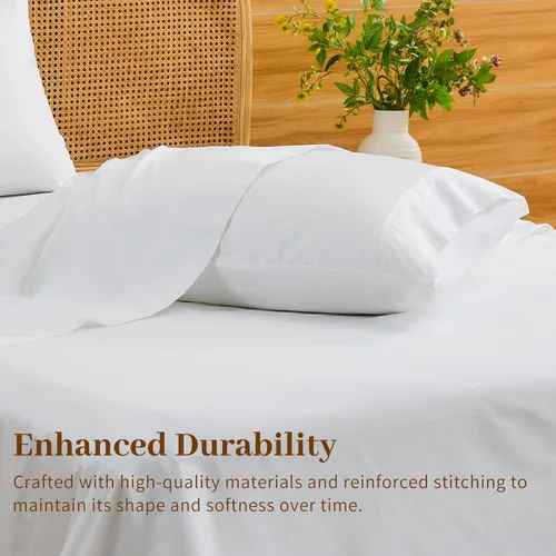 Miniatura 5 de Bedlifes Sábanas de algodón egipcio de 1000 hilos, tamaño King, 4 piezas con bolsillo profundo de 16 pulgadas, ropa de cama ultrasuave refrescante