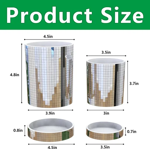 Miniatura 2 de Adnee Maceta de bola de discoteca de 4.8 + 3.7 pulgadas para plantas de interior, maceta de discoteca, macetas de interior con orificio de drenaje