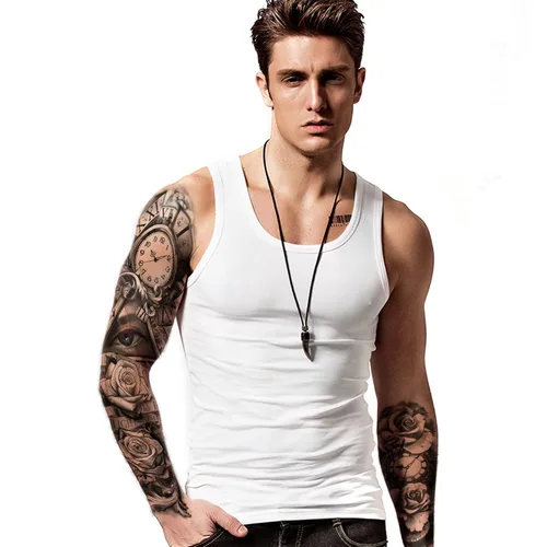Miniatura 4 de Yazhiji Tatuajes temporales extragrandes, 8 hojas de tatuajes falsos de brazo completo y 8 hojas de pegatinas de tatuaje de medio brazo para hombres