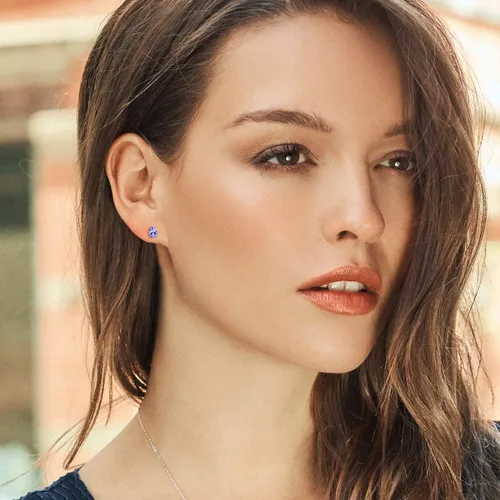 Miniatura 3 de Gem Stone King Aretes de plata de ley 925 con piedra natal y pera Aretes de tuerca en forma de pera de 0.276 x 0.197 in para mujer