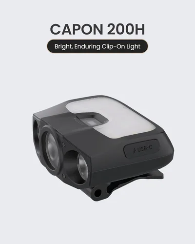 Miniatura 2 de Claymore Capon 200H (gris menta) - Linterna frontal LED recargable con clip, luz ligera para camping, correr, senderismo, emergencia y uso