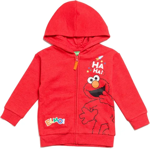 Sesame Street Elmo - Sudadera con capucha de forro polar con cremallera para bebés y niños