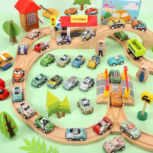 Miniatura 7 de SevenQ Coches de Juguete para Niños de 4-8 Años, Juego de 30 Piezas de Coches de Retroceso con Bolsas de Almacenamiento, Recuerdos de Fiesta